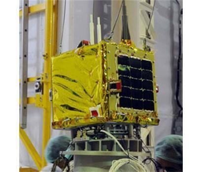 The SRMSAT-1 satellite being assembled